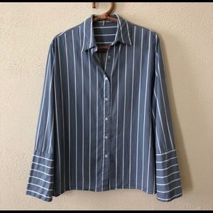Oak + Fort Blue Striped Buttondown Size M